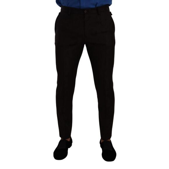 Dolce & Gabbana Black Wool Skinny Dress Formal Pants